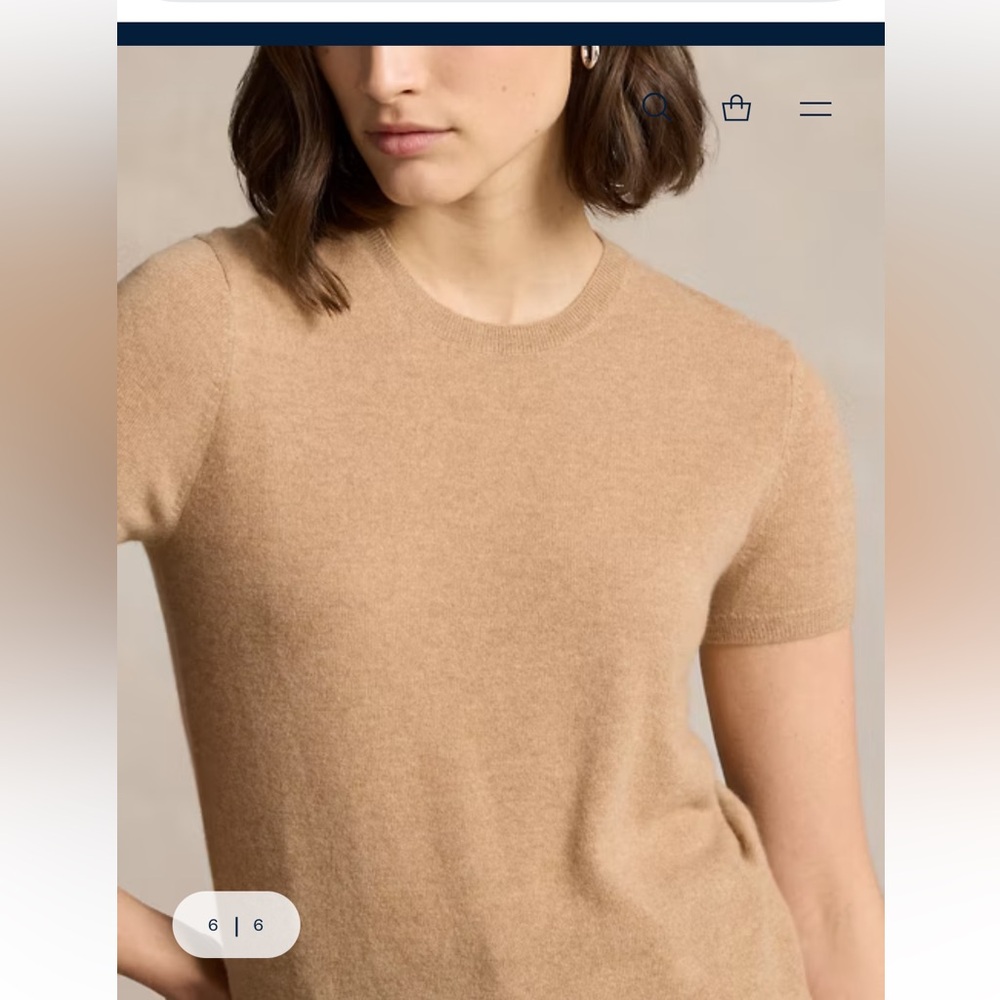 RALPH LAUREN | silk/cashmere Women's Short Sleeve Top XS